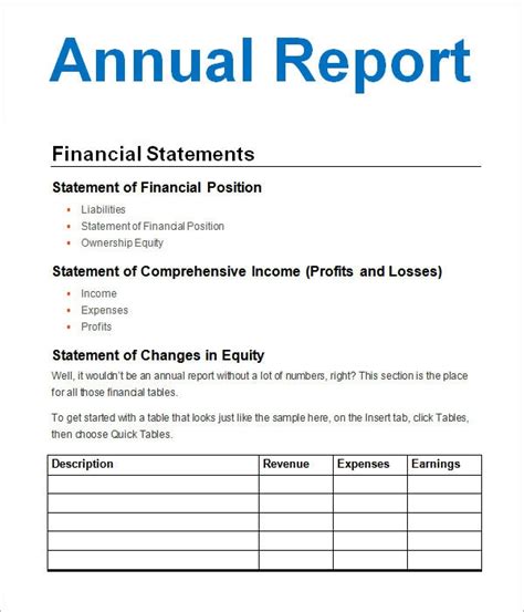 Llc Annual Report Template