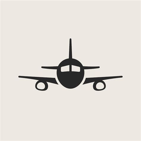 Premium Vector Airplane Front View Vector Icon Passenger Aircraft Icon