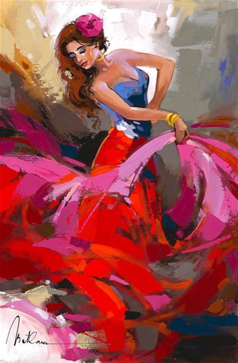 Beautiful Abstract Spanish Flamenco Dancer Colorful Painting | Etsy