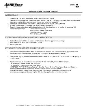 Fillable Online Complete The Abo Manager Application Short Form Fax