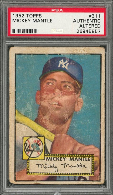 Lot Detail 1952 Topps 311 Mickey Mantle Rookie Card PSA Authentic