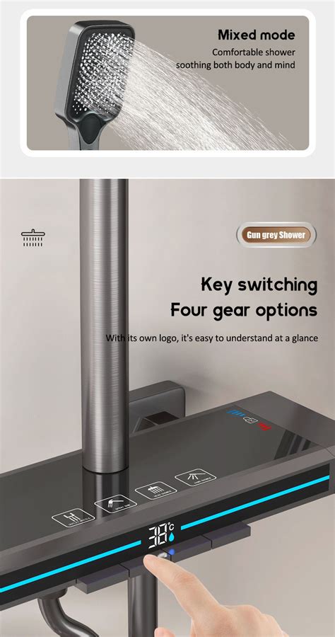 Farid Shower Set For Bathroom Set Digital Display Hot And Cold Shower Set With Faucet