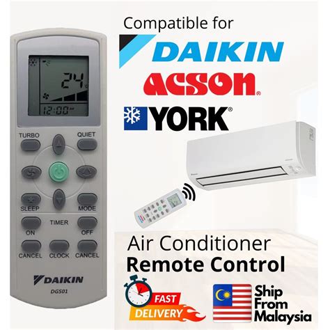 Daikin York Acson Dgs Aircond Remote Control Shopee Malaysia