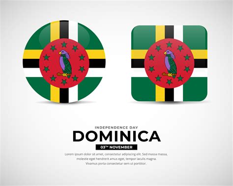 Realistic Dominica Flag Icon Vector Set Of Dominica Flag Emblem Vector