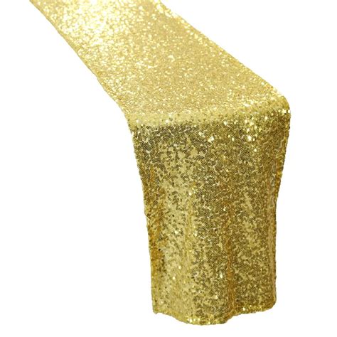 10pcslot Quality Gold Shiny Sequin Glitter Table Runner Embroidered Runner 30x270cm Wedding