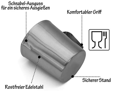 Edelstahl Messbecher 1 L rostfrei Milchkrug Kanne Meßbecher Meßkanne