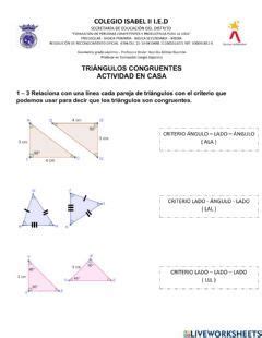 Criterios De Congruencia Tri Ngulos Idioma Espa Ol O Castellano
