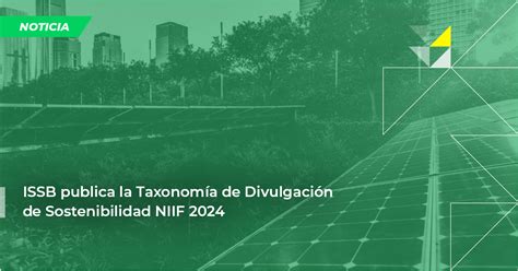 Issb Publica La Taxonomía De Divulgación De Sostenibilidad Niif 2024