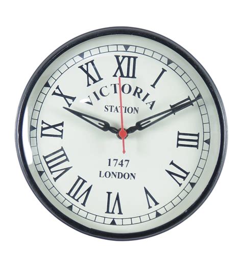 Buy Black Metal Analog Wall Clock By Tu Casa Online Vintage Wall