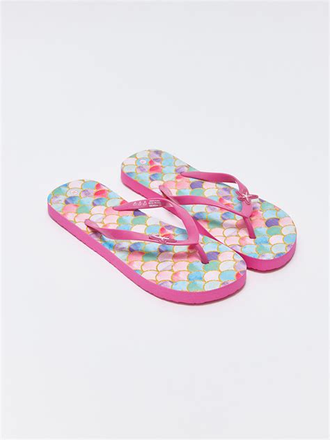 Printed Flip Flops Girls Beach Slippers S3gn73z4 Lqq S3gn73z4 Lqq Lc Waikiki