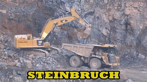 Caterpillar Baggern Im Steinbruch YouTube