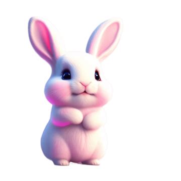 Realistic Cute Pink Bunny Pink Bunny Bunny 3d Render Bunny PNG