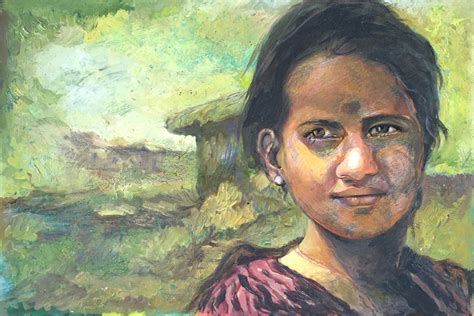 Village Girl Portraitfigures Acrylic Painting World Art Community