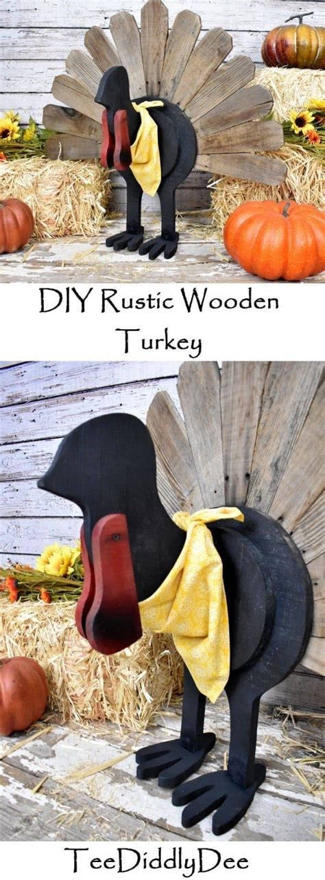 Diy Rustic Wooden Turkey For Fall Or Thanksgiving Farmhouse Country