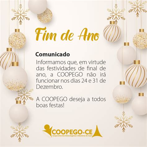 Comunicado Funcionamento De Fim De Ano Coopego