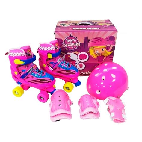 Patins Infantil Rodas Tipo Sou Luna Kit Prote O M Rosa