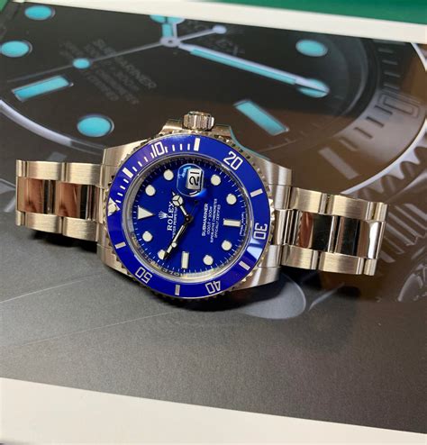 Rolex Submariner Ct White Gold Blue Dial Lb Carr Watches