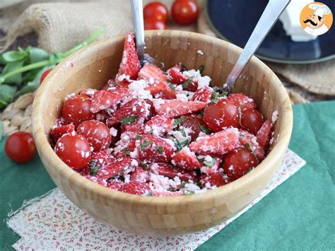 Salada De Morango Tomate Queijo Feta E Manjeric O Receita Petitchef