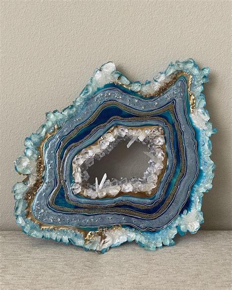 Geode Crystal Agate Resin Geode Wall Art Gemstone Painting Abstract