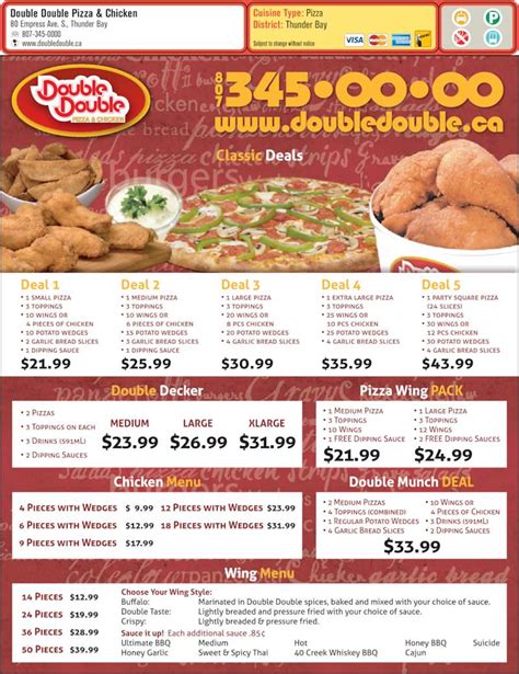 Double Double Pizza & Chicken - Thunder Bay, ON - 80 Empress Ave S | Canpages