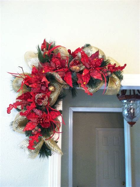 Two Red Christmas Swags For Door Frames Mirrors Mantels And More