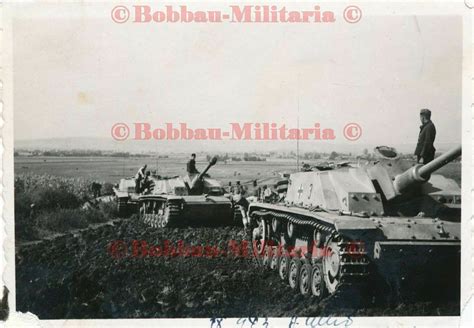 Foto STUG III Langrohr Sturmgeschütz Kennung Nummer 3 SFL Kolonne