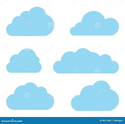 Clouds Vector Collection. Cloud Computing Pack. Stock Vector - Illustration of data, concept ...