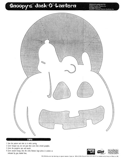 Peanuts/Charlie Brown: Snoopy (Pumpkin Stencil - Pumpkin Pattern ...