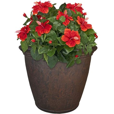 Sunnydaze Decor 24 In Rust Anjelica Resin Outdoor Flower Pot Planter