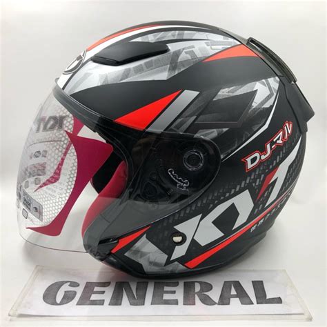 Jual Helm Kyt Dj Maru Motif Black Doff Gunmetal Orange Hitam Abu