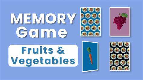 Memory Game Fruits And Vegetables Concentration English