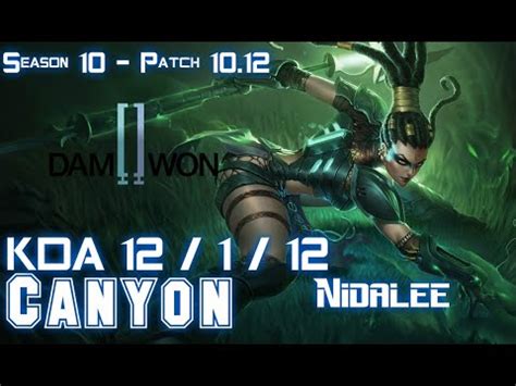 Dwg Canyon Nidalee Vs Gen Clid Lee Sin Jungle Patch Kr Ranked