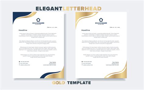 Modern Luxury Golden Letterhead Design Template For Stationary For