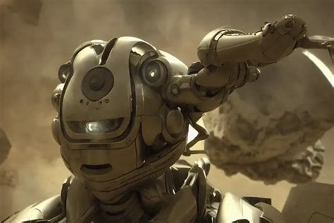 Vfx Movie Of A Futuristic Alien Robot Mercenary Stable Diffusion