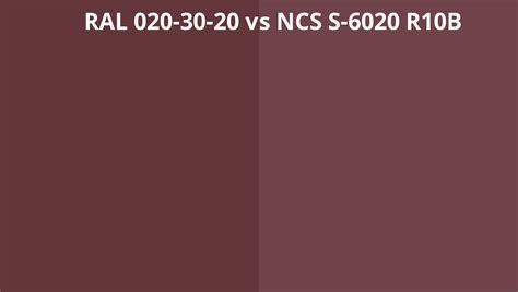 Ral 020 30 20 Vs Ncs S 6020 R10b Ral Colour Chart Uk