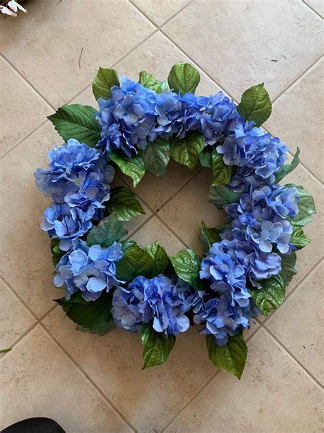 Blue Hydrangea Wreath Spring Wreath Wreath For Front Door Etsy