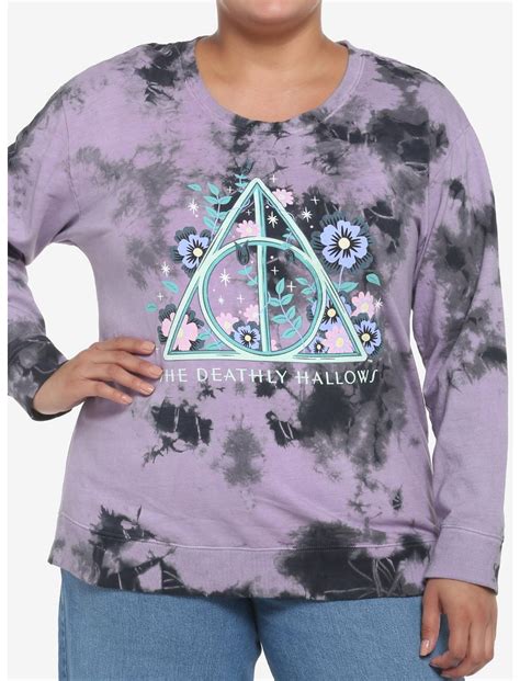 Harry Potter Deathly Hallows Floral Tie Dye Girls Sweatshirt Plus Size