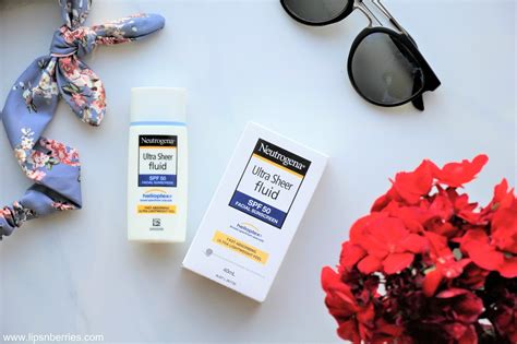 Neutrogena Ultra Sheer Fluid Spf 50 Facial Sunscreen Review Lips N Berries