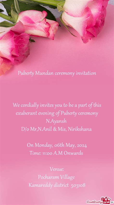 Puberty Mundan Ceremony Invitation Free Cards