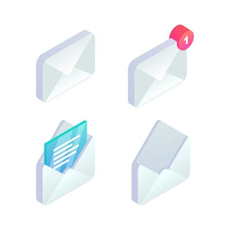 Premium Vector Mobile Email Isometric Icon Set D New Incoming