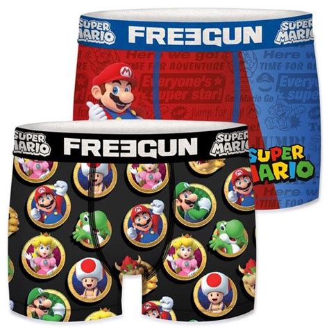 FREEGUN Boxer Homme Super Mario Calecon Homme Confortable Agréable