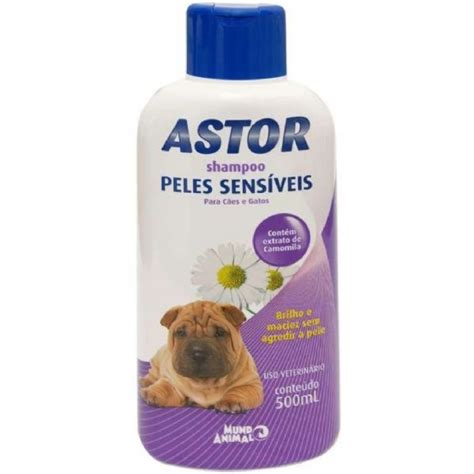 SHAMPOO ASTOR PELES SENSÍVEIS PARA CÃES E GATOS MUNDO ANIMAL 500ml