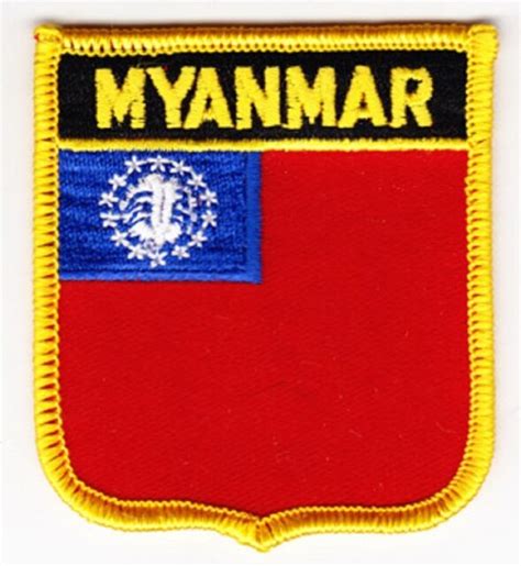 Myanmar Shield Flag Embroidered Patch Iron On New 25 X 275 Ebay