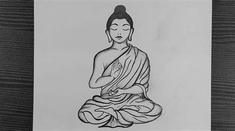 How To Draw Lord Buddha Easy Pencil Sketch Drawing Easy Pencil Art