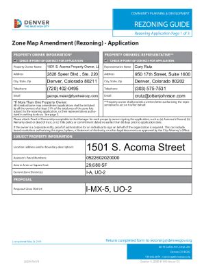 Fillable Online Zone Map Amendment Rezoning Application Denver Fax