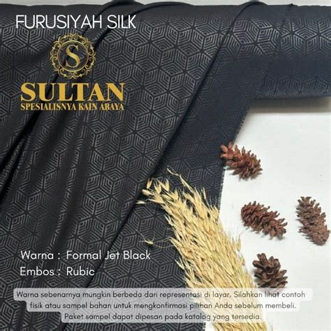 Jual 50 Cm Furusiyah Silk Formal Black Embos 8 Motif String Mini