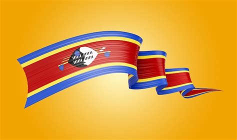 Premium Photo D Flag Of Eswatini D Waving Flag Ribbon Isolated