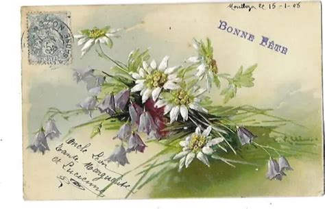 Cpa Carte Postale Ancienne Gaufr E Fleurs De Montagne Edelweiss