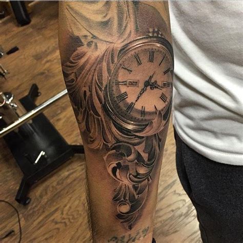 Pocket Watch And Filigree In Progress By Ricky Clipz TattooNOW