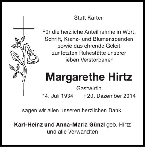 Traueranzeigen Von Margarethe Hirtz Aachen Gedenkt